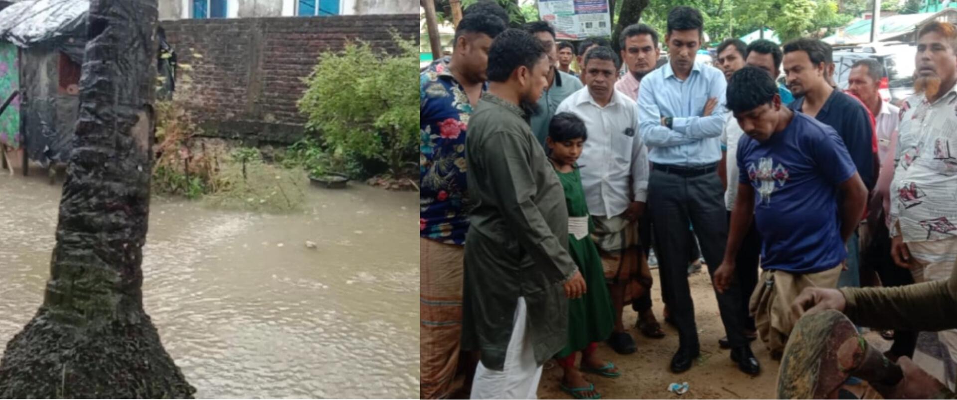 অবশেষে মুক্তির পথে পানিবন্দি পরিবার, টেকনাফে বন্ধ ড্রেইন পরিষ্কারের কাজ শুরু