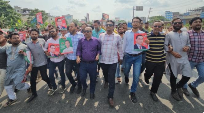 প্রধানমন্ত্রীর চাঁদপুর সফরে নারায়ণগঞ্জ মহানগর যুবদলের নজর কারা বিশাল শোডাউন।
