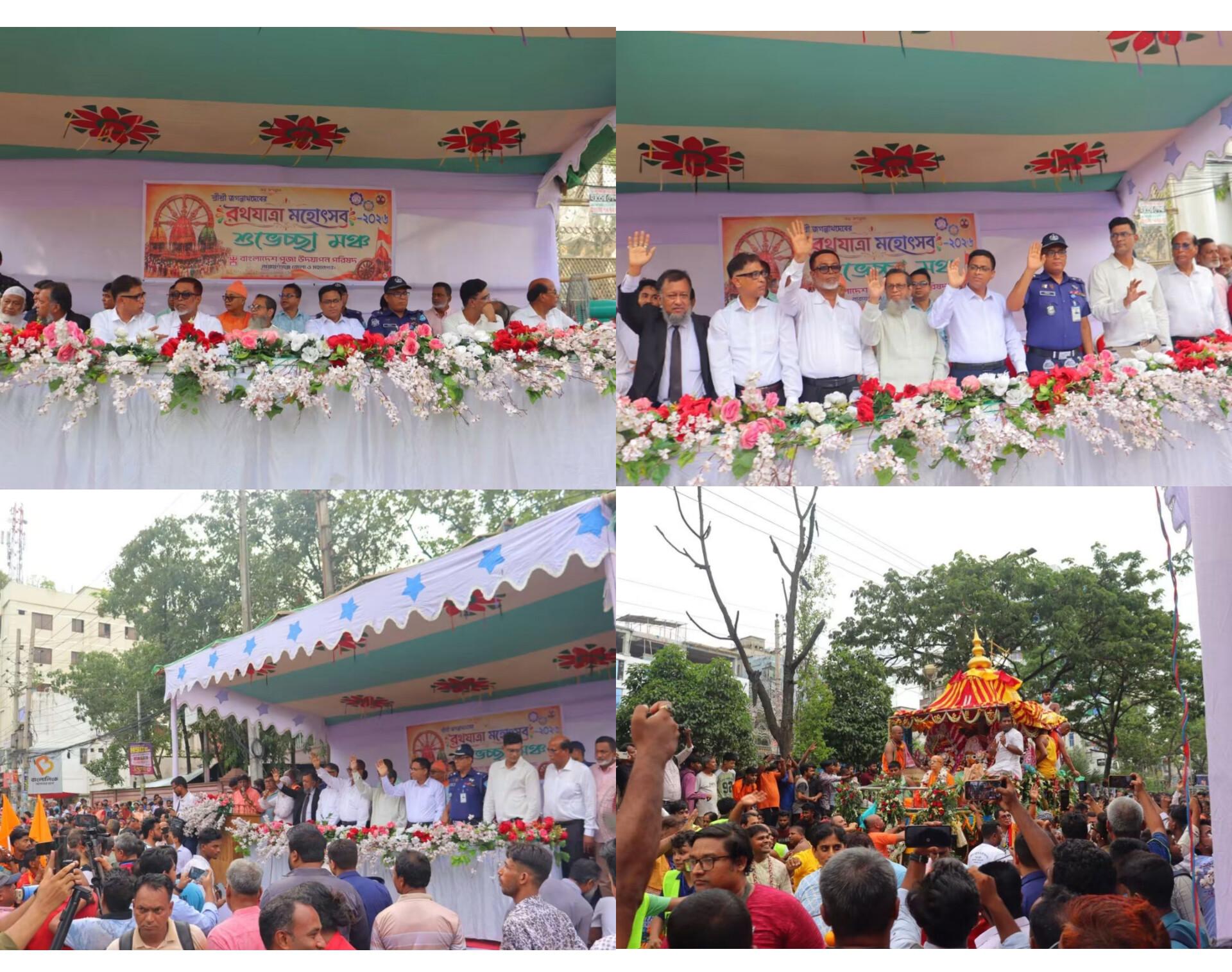 ধর্মীয় সম্প্রীতির বার্তায় নারায়ণগঞ্জে শ্রী শ্রী জগন্নাথদেবের রথযাত্রা মহোৎসব সম্পন্ন