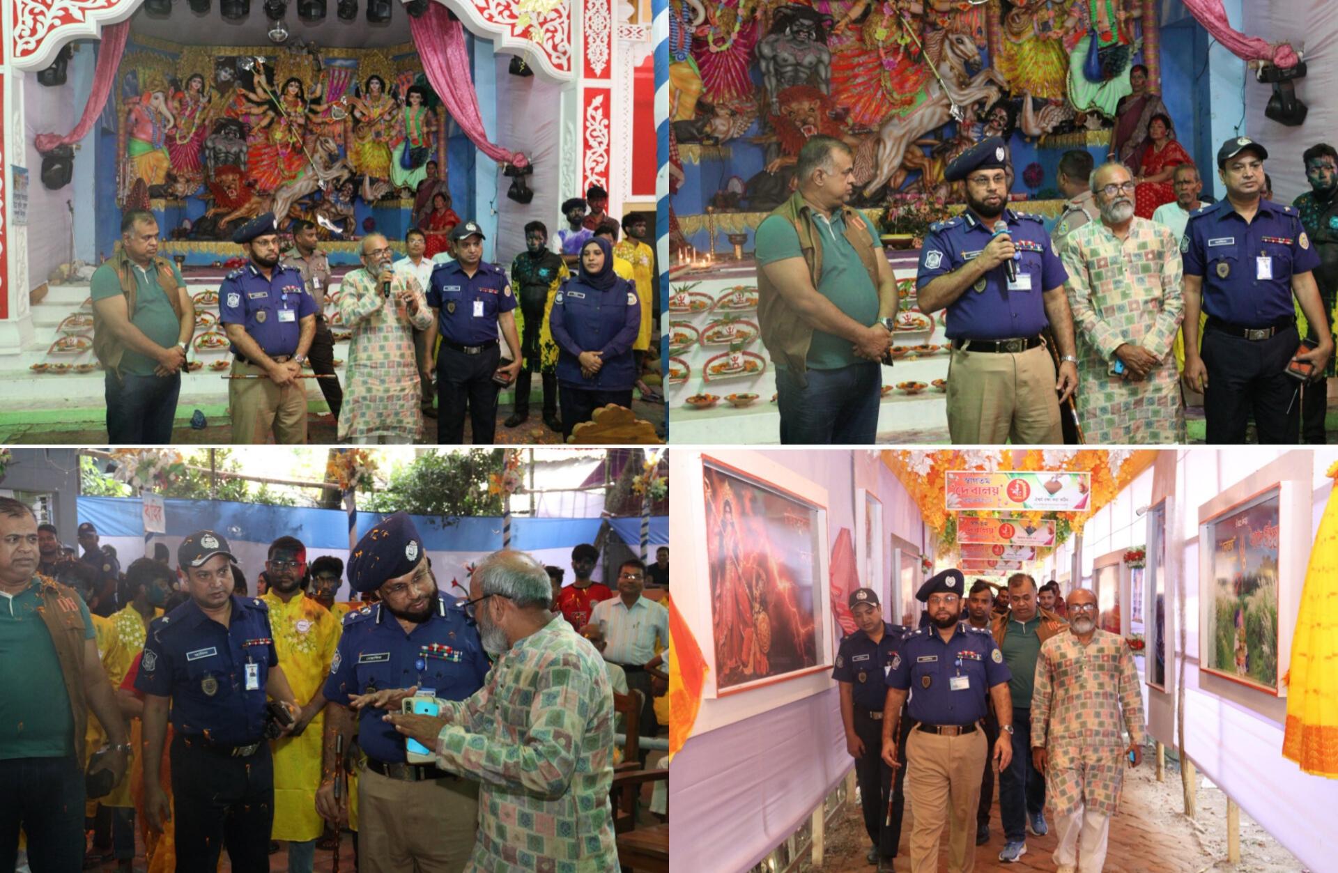 বরিশালে শান্তিপূর্ণ পরিবেশে সমাপ্তির পথে শারদীয় দুর্গাপূজা
