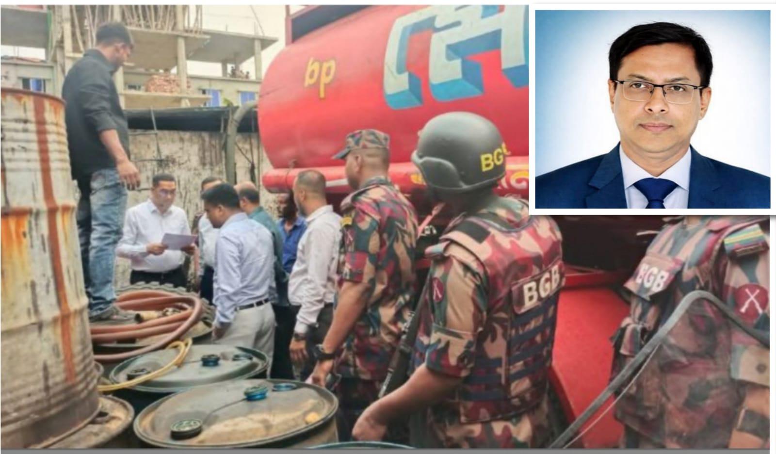 সিদ্ধিরগঞ্জে ৯১০০ লিটার অবৈধভাবে মজুত করা জ্বালানি তেল উদ্ধার, মজুতদাররা রাষ্ট্রের শত্রু : ডিসি রায়হান কবির