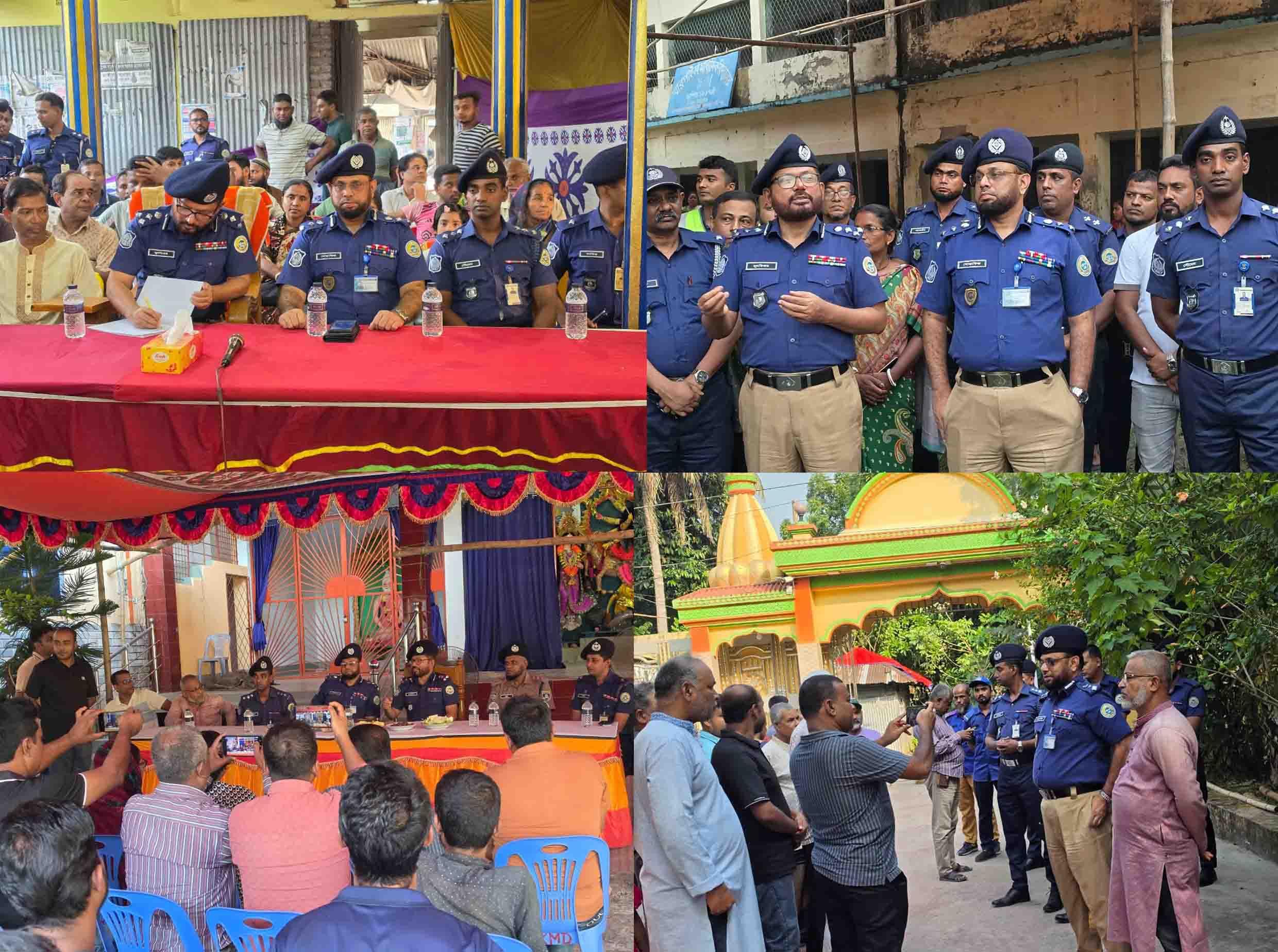 বরিশালে দুর্গাপূজার নিরাপত্তা নিশ্চিতে ডিআইজি জুলফিকার আলী হায়দারের পূজামণ্ডপ পরিদর্শন